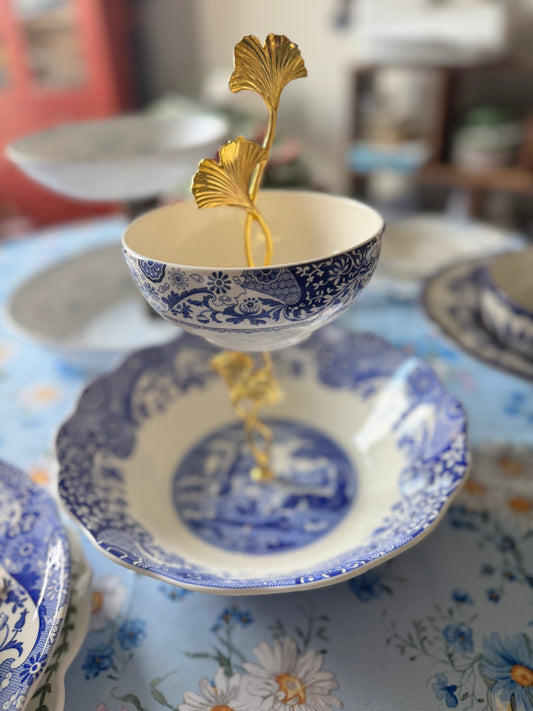 Spode Blue Italian Two Tiered Stand- Bowl