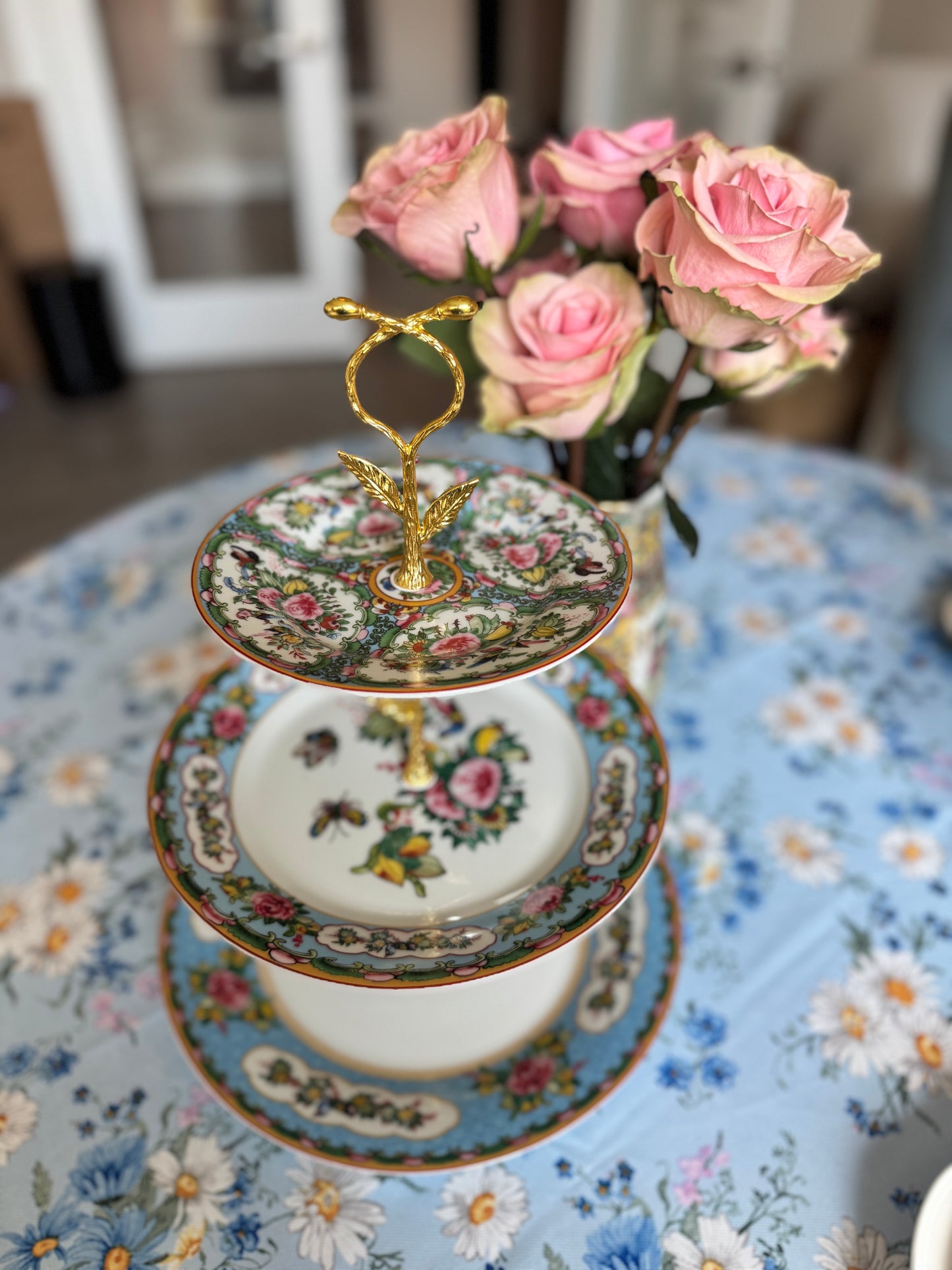 Williams Sonoma Famille Rose Tiered Stand – Three Tier Stand