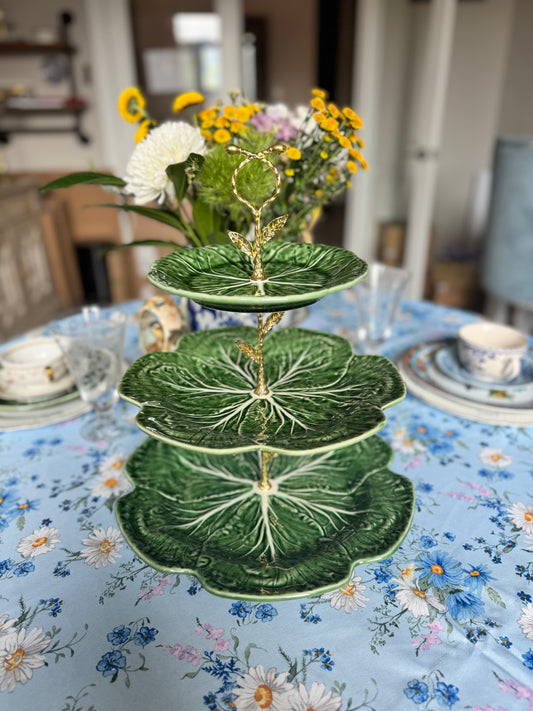 Three Tier Green Bordallo Cabbage Stand