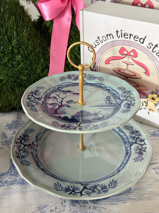 Richmond Estate Blue Two Tiered Stand