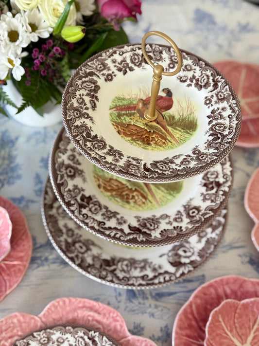 Spode Woodland Pheasants Three Tiered Stand