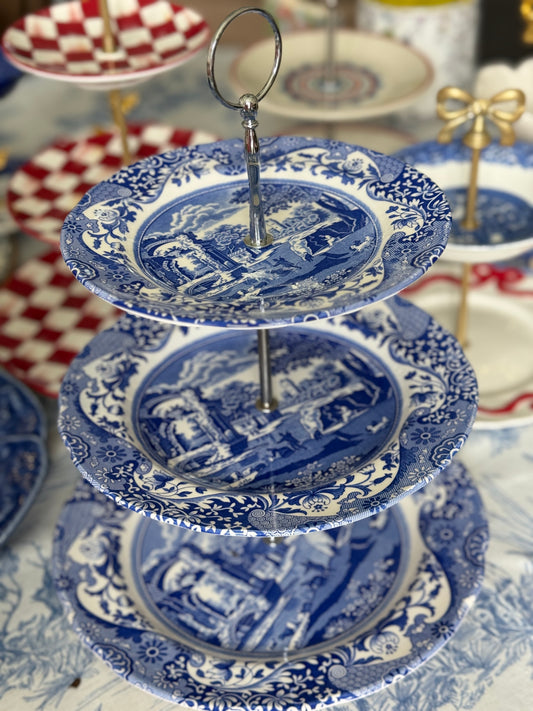 Spode Blue Italian Three Tiered Stand