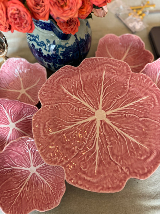 Cabbage Pink Cake Stand, 12" by Bordallo Pinheiro