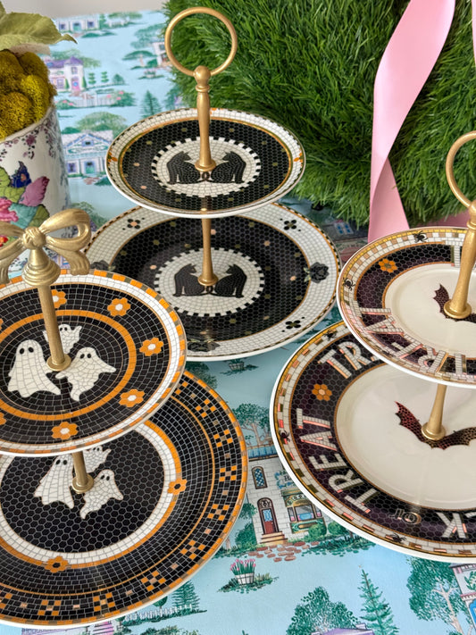 Bistro Tile - Halloween Edition Two Tiered Stand (Cats)