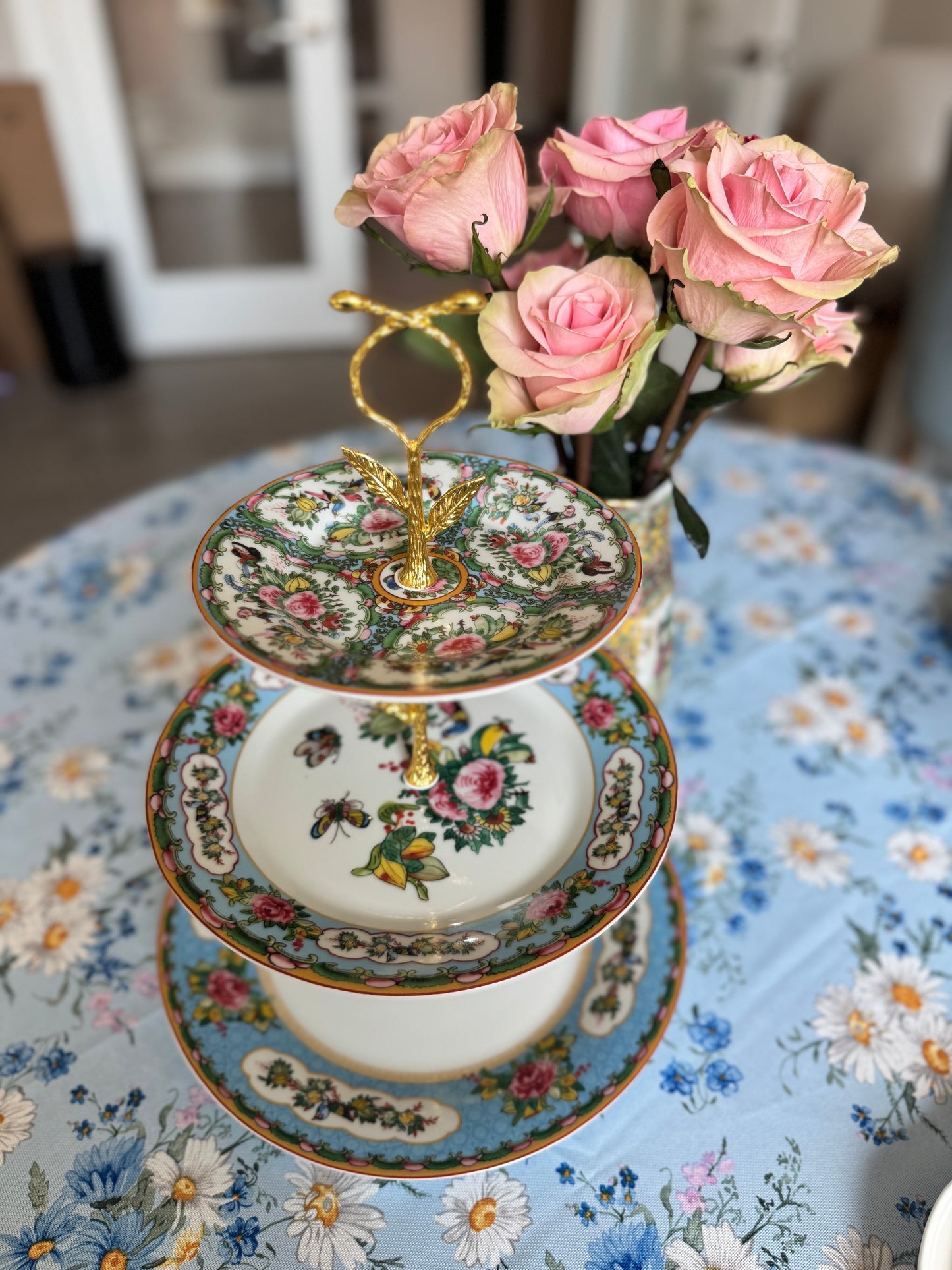 Williams Sonoma Famille Rose Tiered Stand – Three Tier Stand