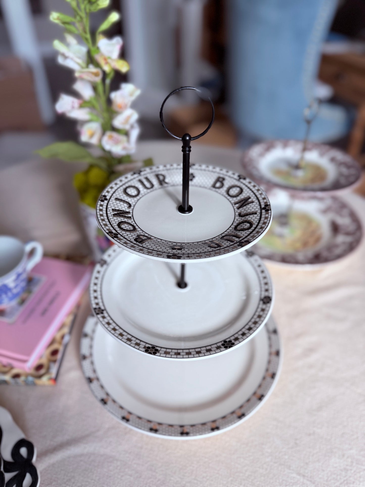 Anthropologie Bistro Tile- Bon Jour Three Tiered Stand