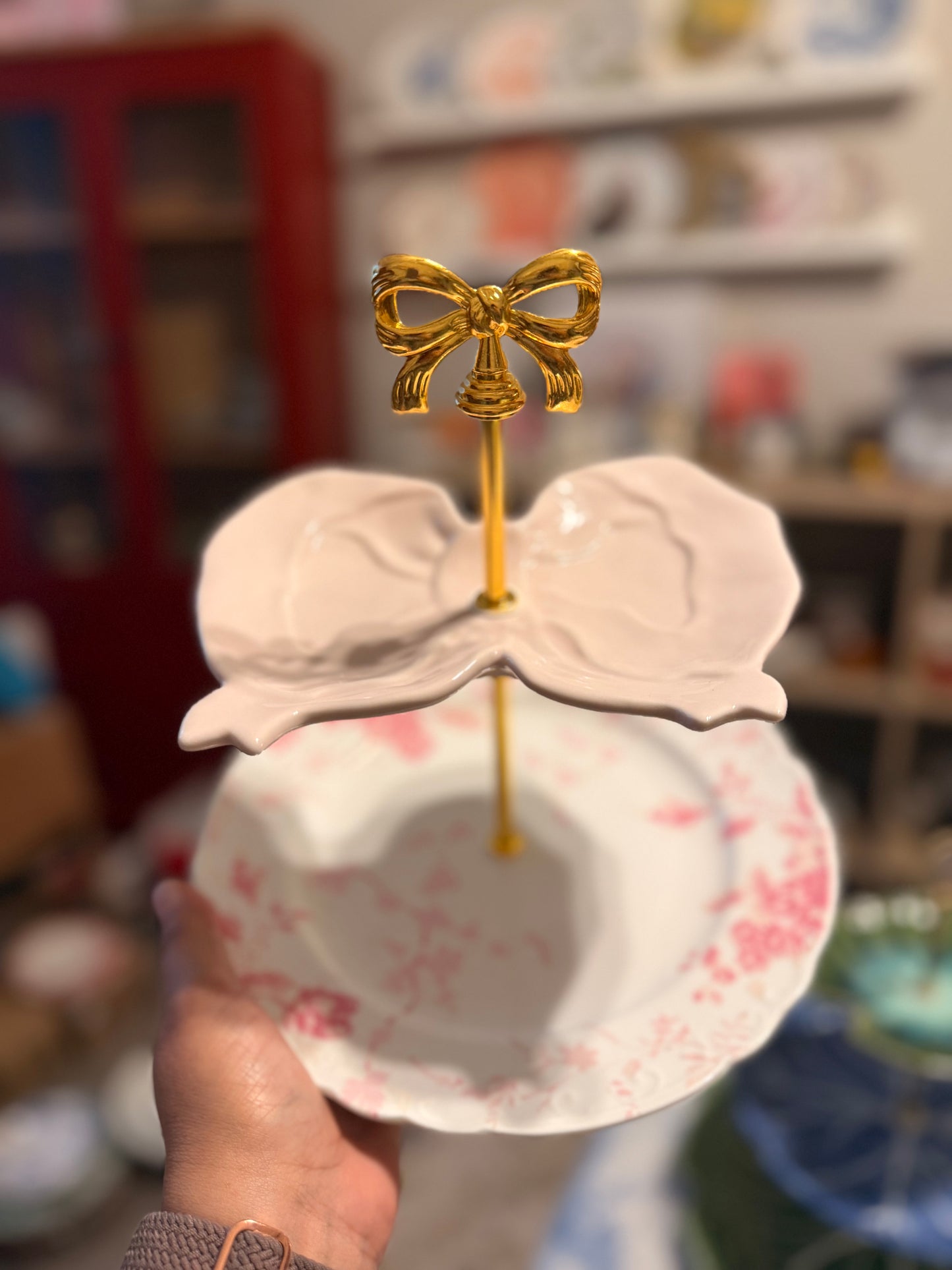 LoveShackFancy Bow Two Tiered Stand