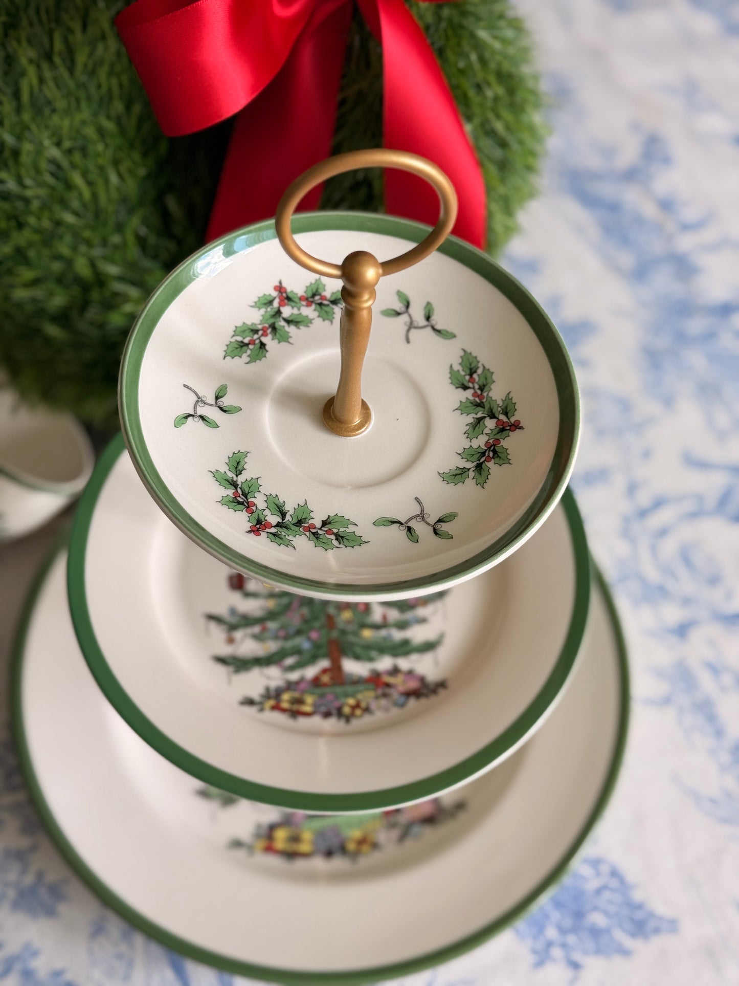 Spode Christmas Tree Three Tiered Stand