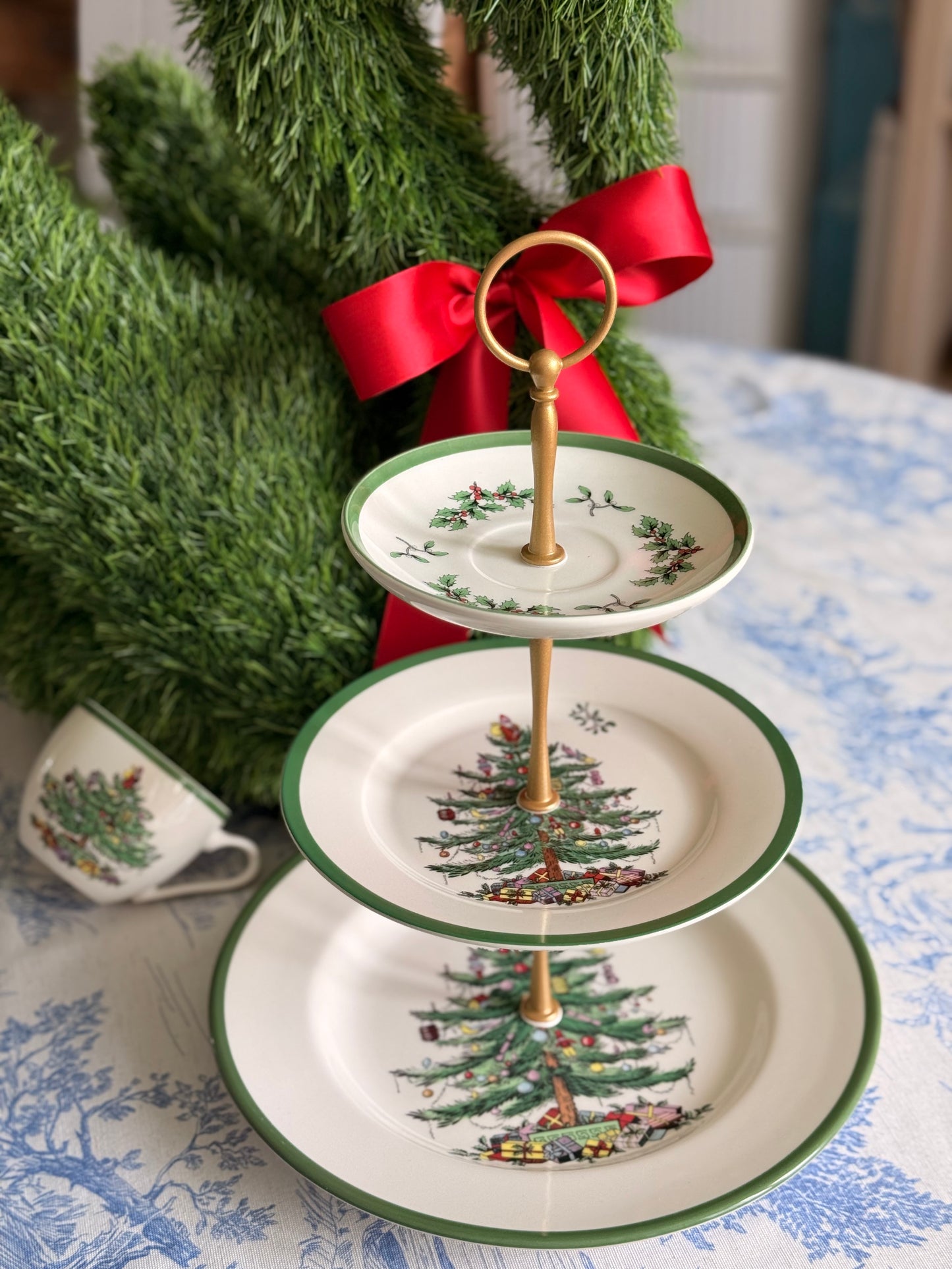 Spode Christmas Tree Three Tiered Stand