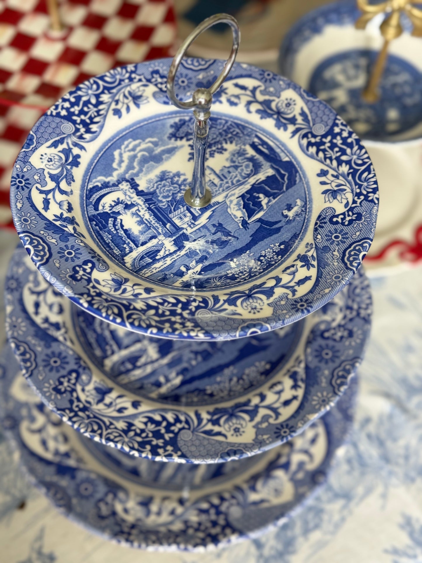 Spode Blue Italian Three Tiered Stand