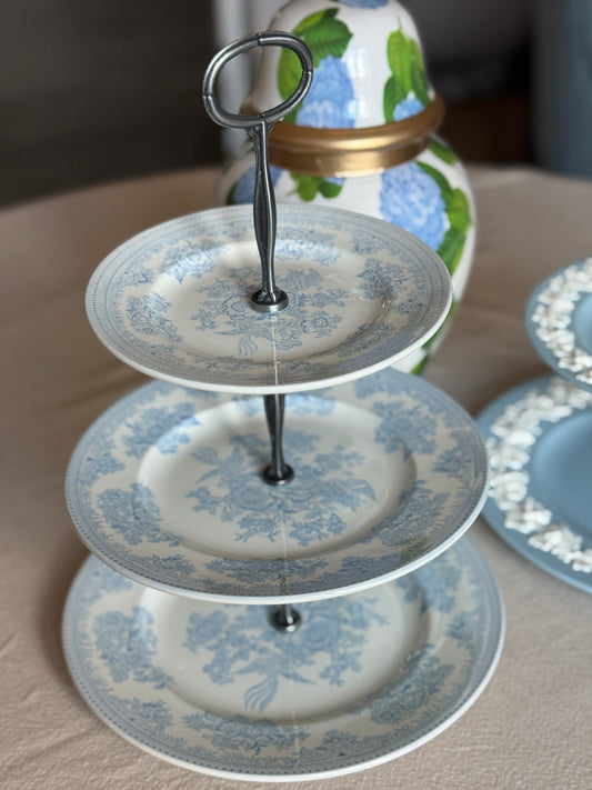 Burleigh Asiatic Pheasants Three Tiered Stand (Light Blue)