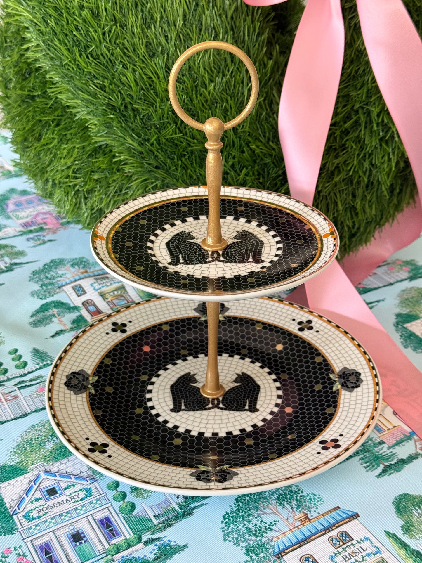 Bistro Tile - Halloween Edition Two Tiered Stand (Cats)