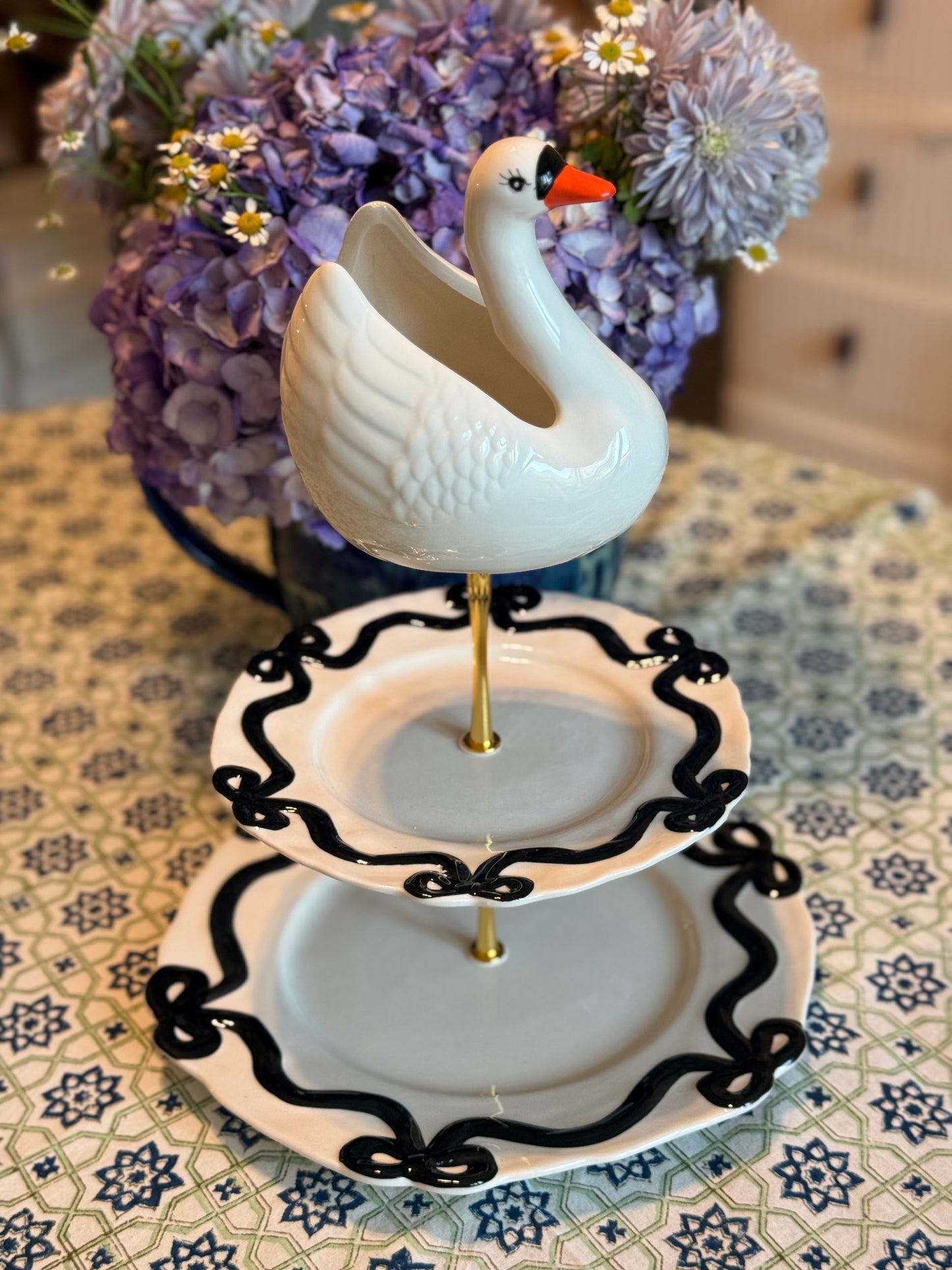 Anthropologie Swan & Benedita Bow Tiered Stand