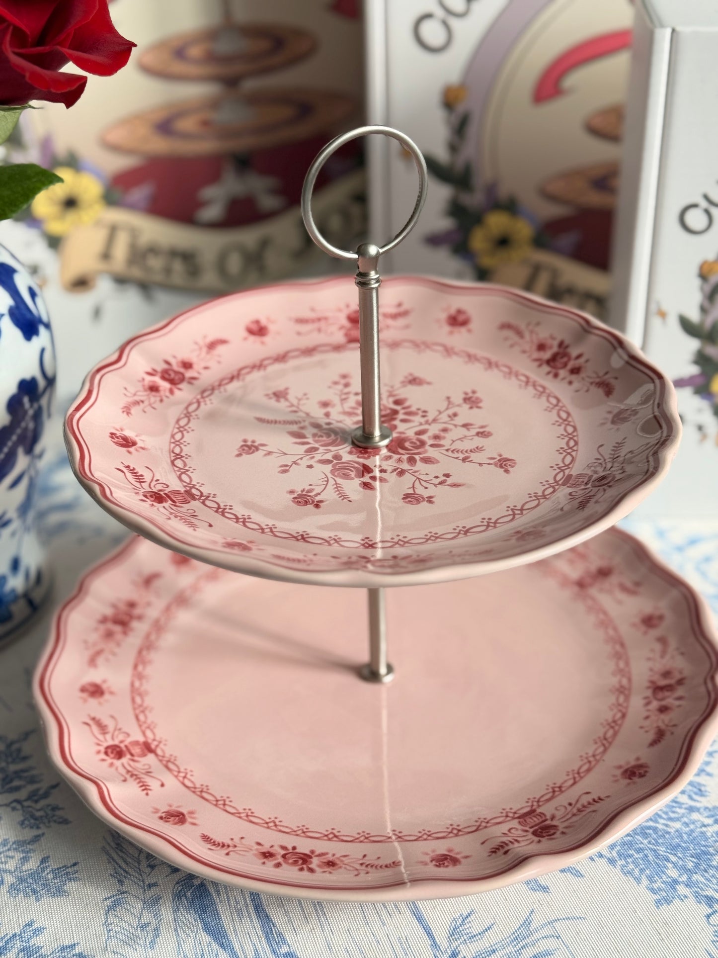 Costa Nova- Vila Collection- Pink on Pink Two Tiered Stand