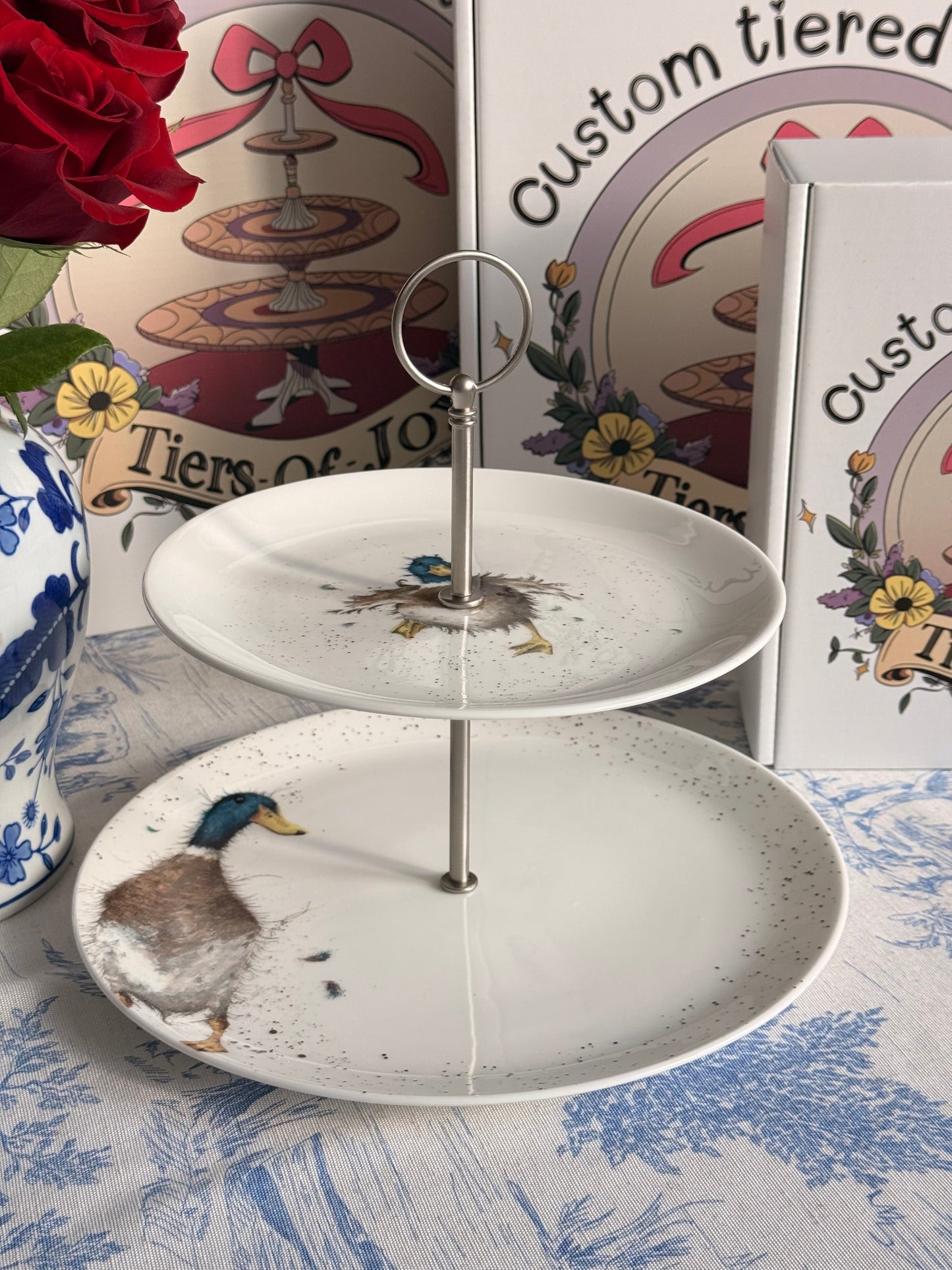 Royal Worcester Wrendale Designs - Duck Two Tiered Stand