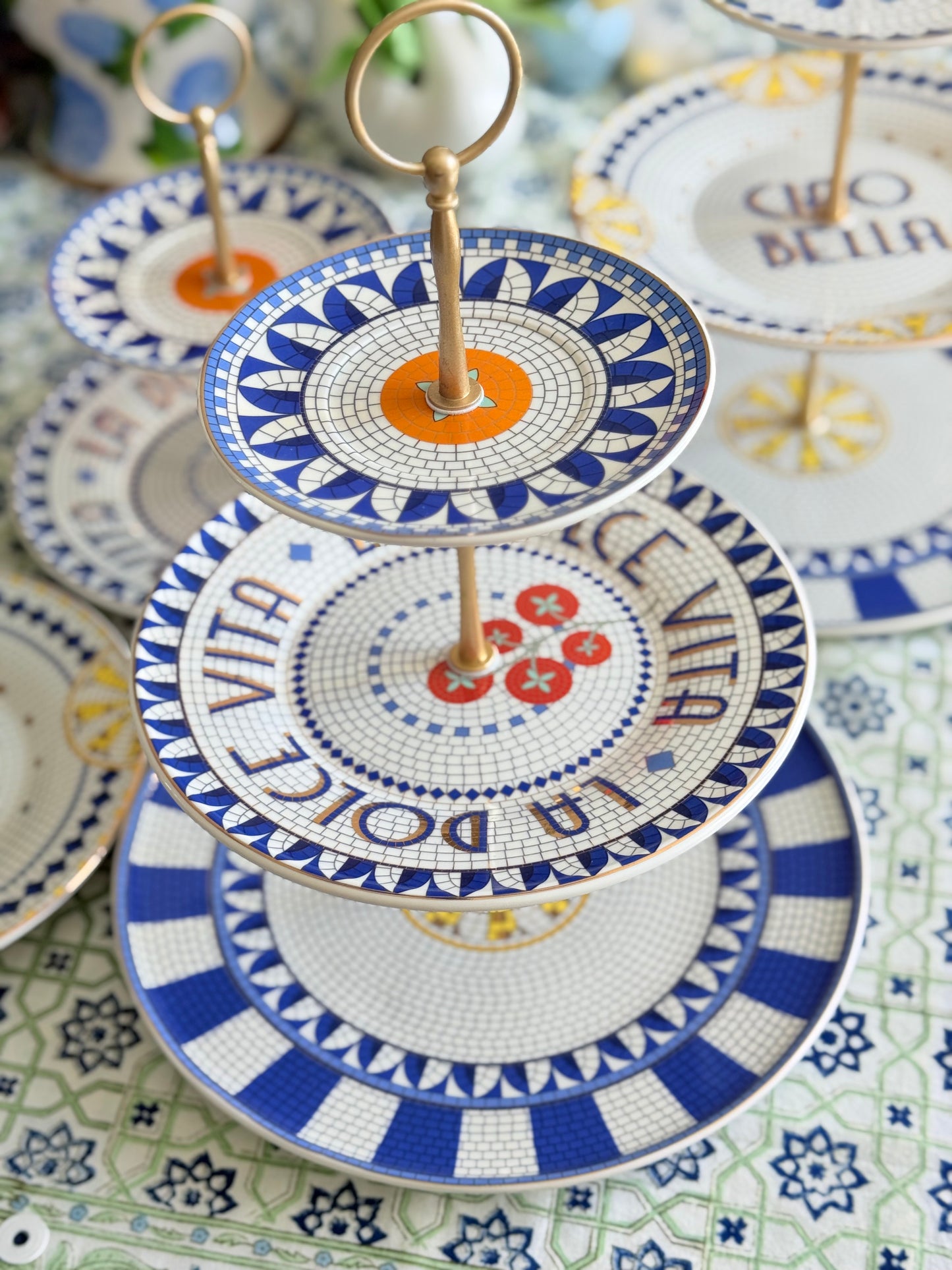 Anthropologie Bistro Tile- Italia Edition Three Tiered Stand (La Dolce Vita)