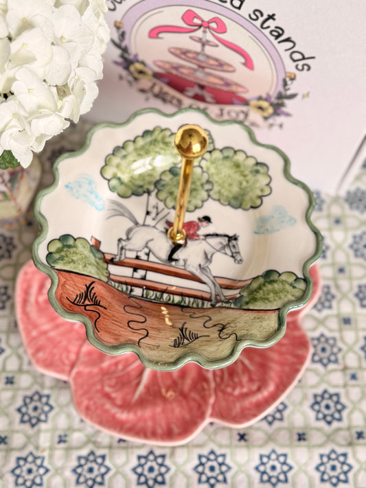 CE Corey Perfect Day and Bordallo Pink Cabbage Two Tiered Stand