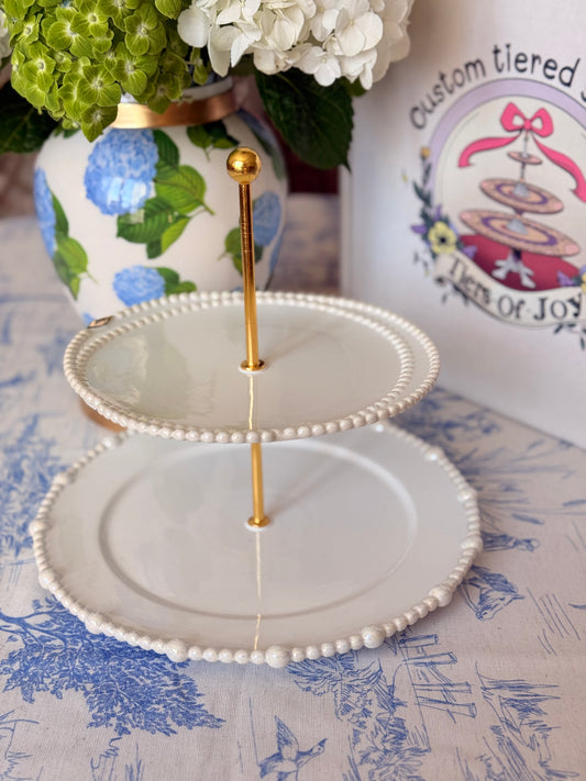 Anthropologie Pearl Two Tiered Stand