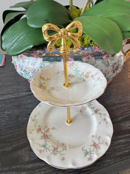 Vintage Theodore Haviland Rosanne Two Tiered Stand- a classic coquette piece