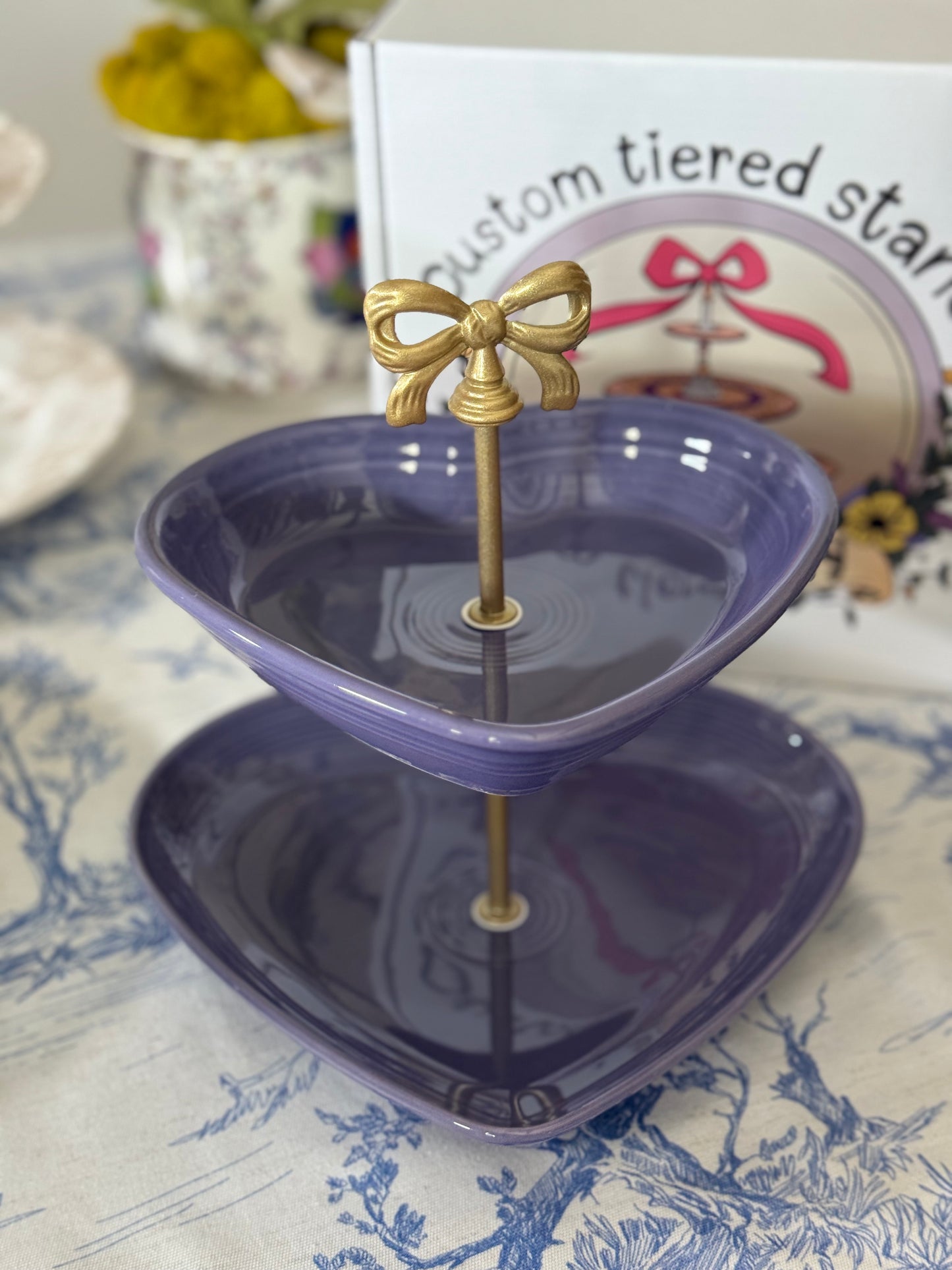 Fiestaware Lavender Heart Two Tiered Stand- New 2026!
