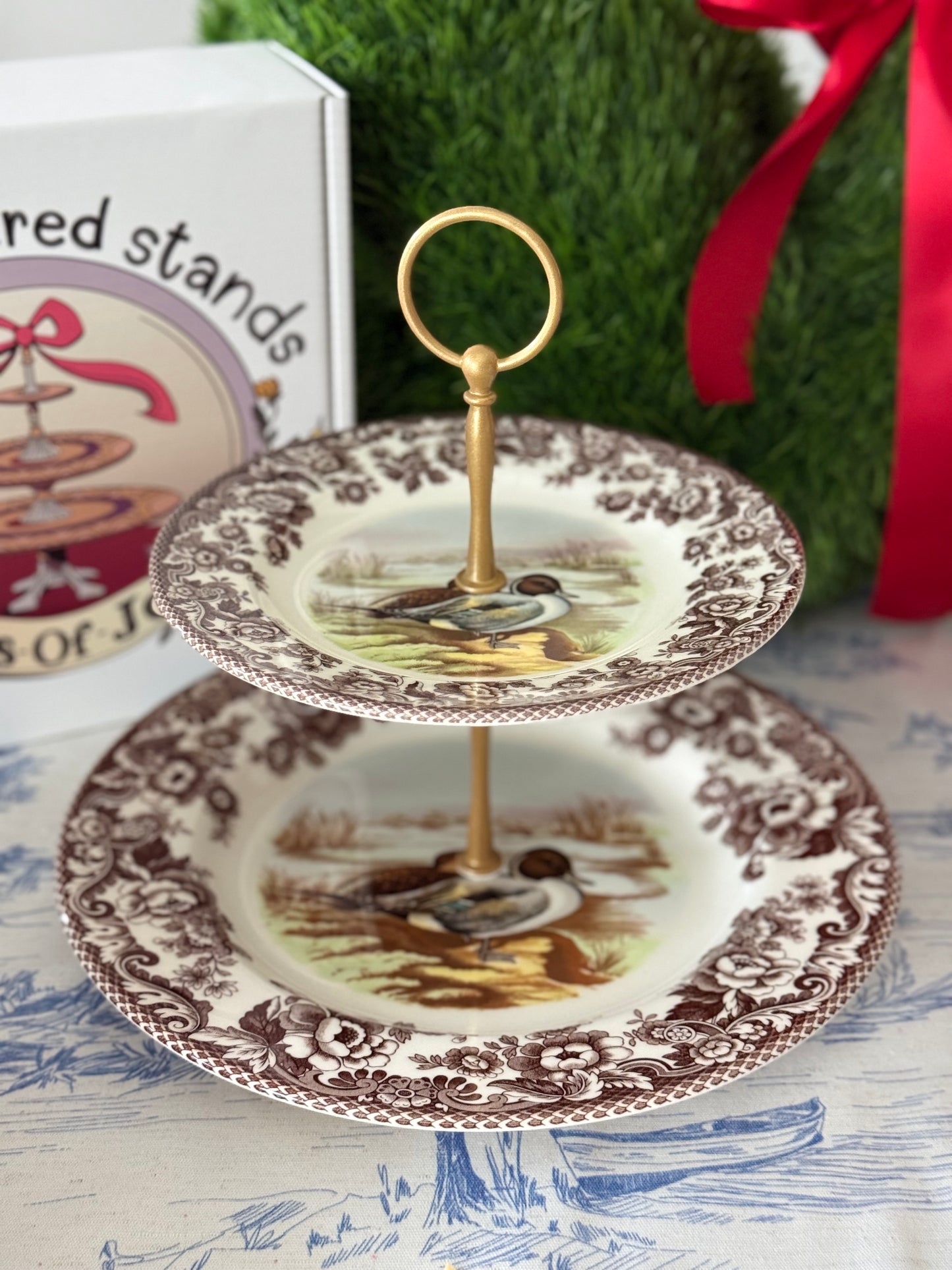 Spode Woodland Pintail Two-Tier Serving Stand