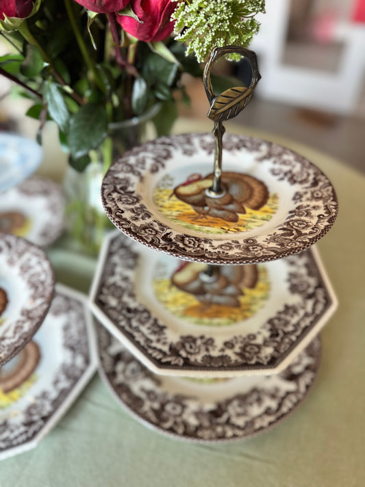Spode Woodland Turkey Three Tiered Stand