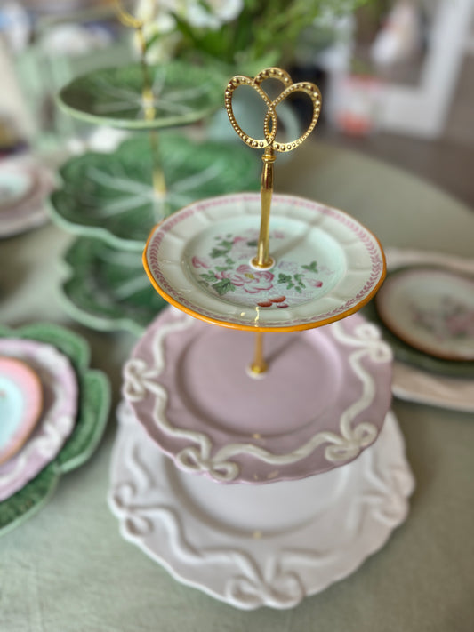 Anthropologie Benedita Bows and Vintage Adams Calix Three Tiered Stand