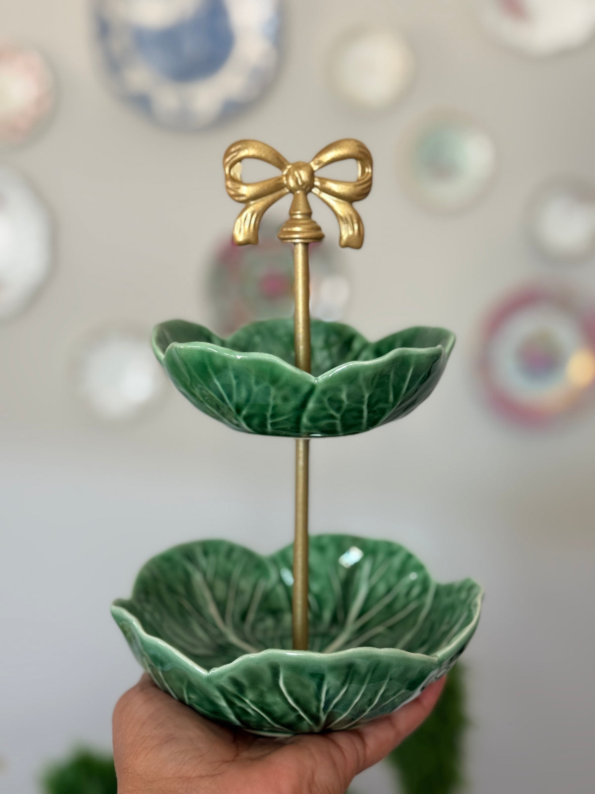 Bordallo Green Cabbage Petite Bowl Stand (6.5” base)