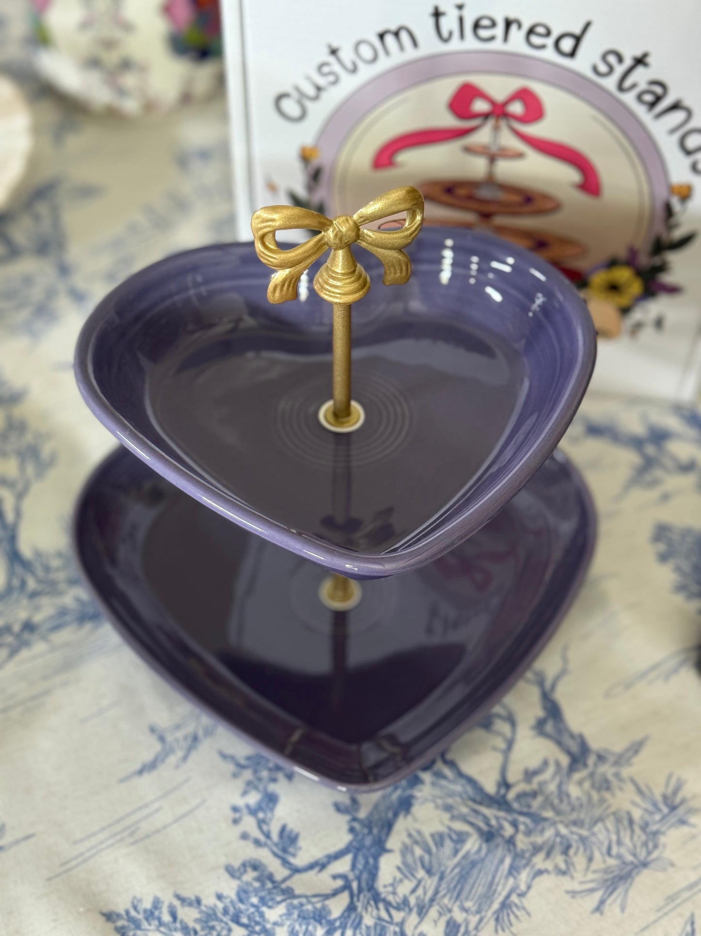 Fiestaware Lavender Heart Two Tiered Stand- New 2026!