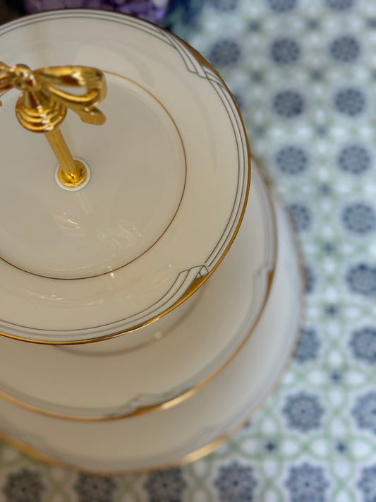 Noritake Golden Cove- Vintage Three Tiered Stand