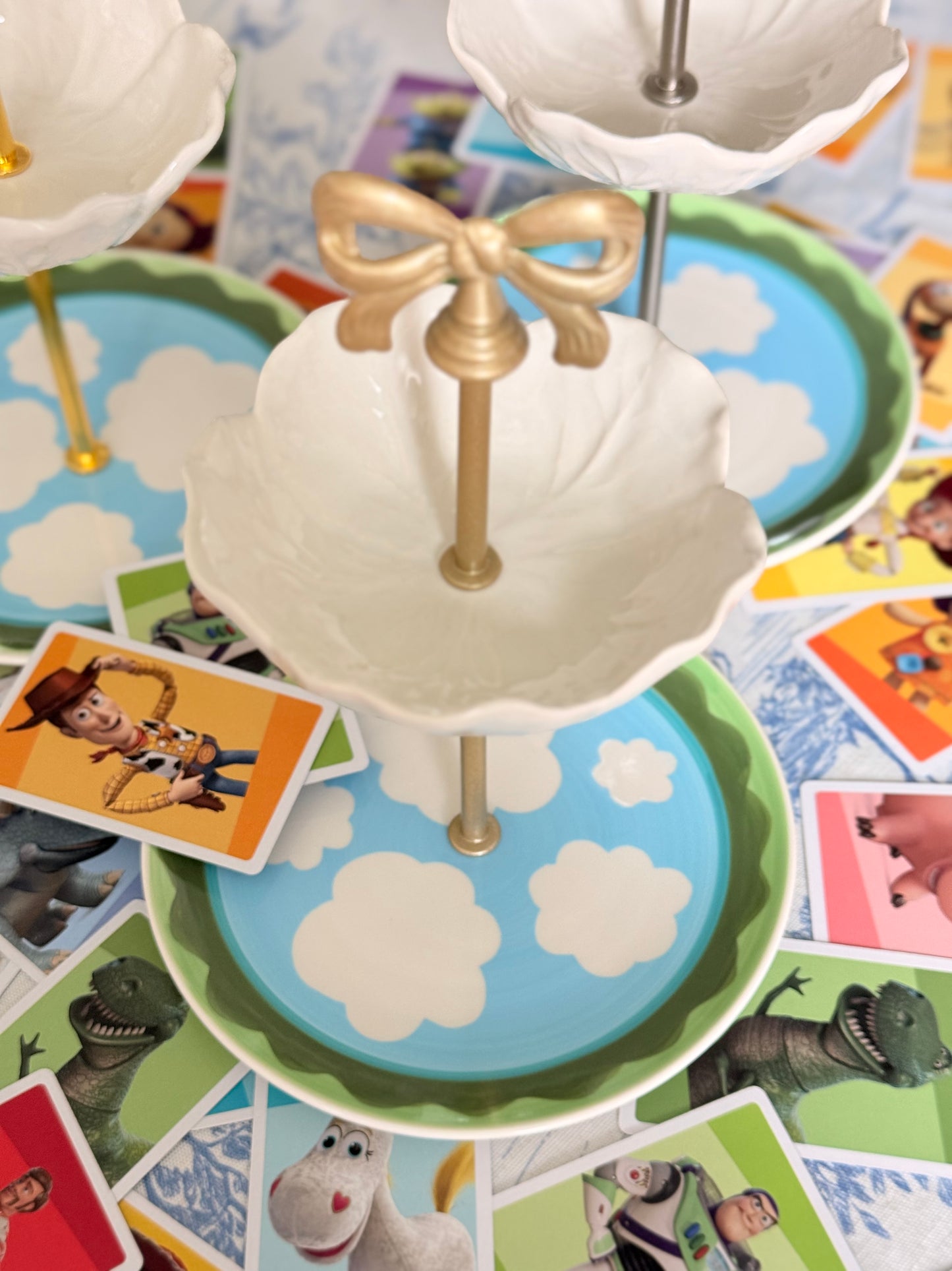 Clouds and Bordallo Cabbage Petite Tiered Stand- Toy Story 5 inspired