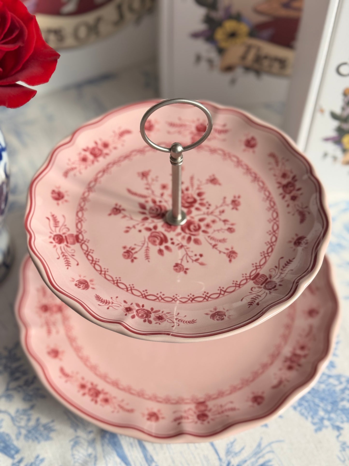 Costa Nova- Vila Collection- Pink on Pink Two Tiered Stand
