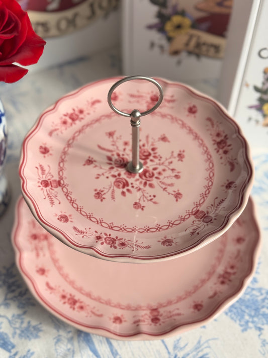 Costa Nova- Vila Collection- Pink on Pink Two Tiered Stand