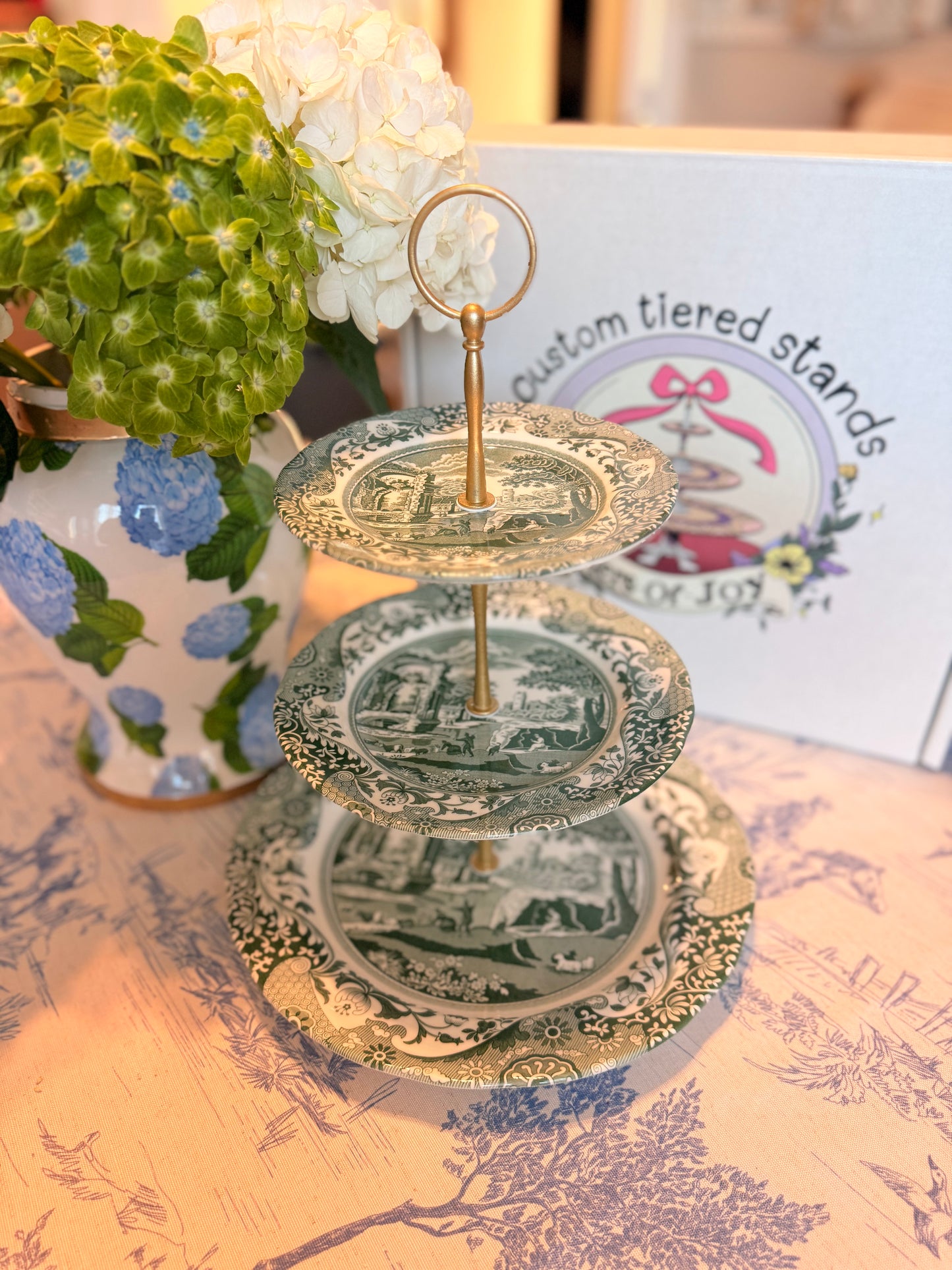 Spode Green Italian Three Tiered Serving Stand