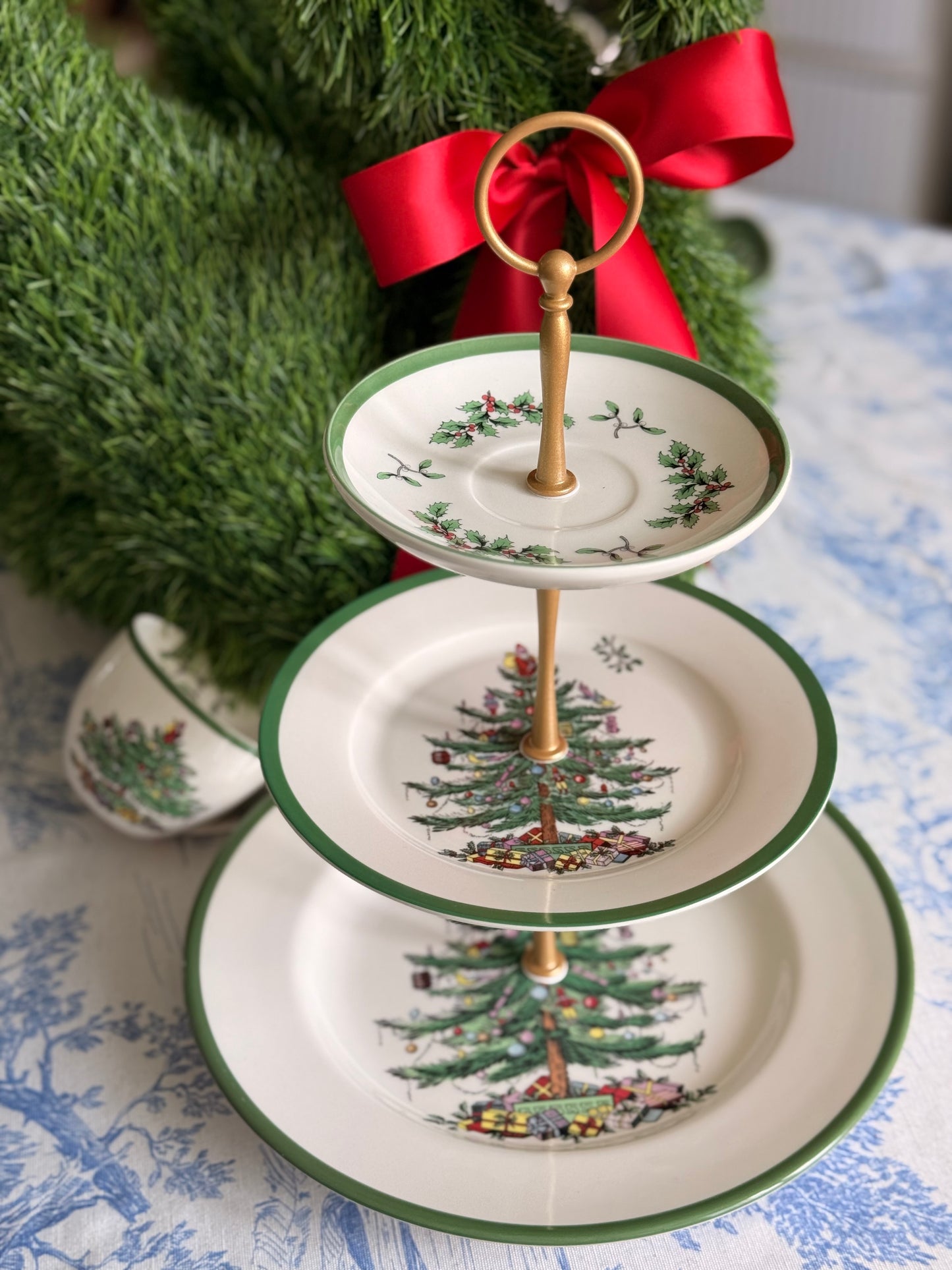 Spode Christmas Tree Three Tiered Stand