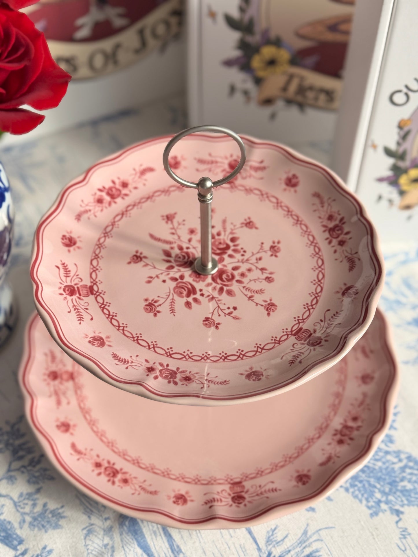 Costa Nova- Vila Collection- Pink on Pink Two Tiered Stand