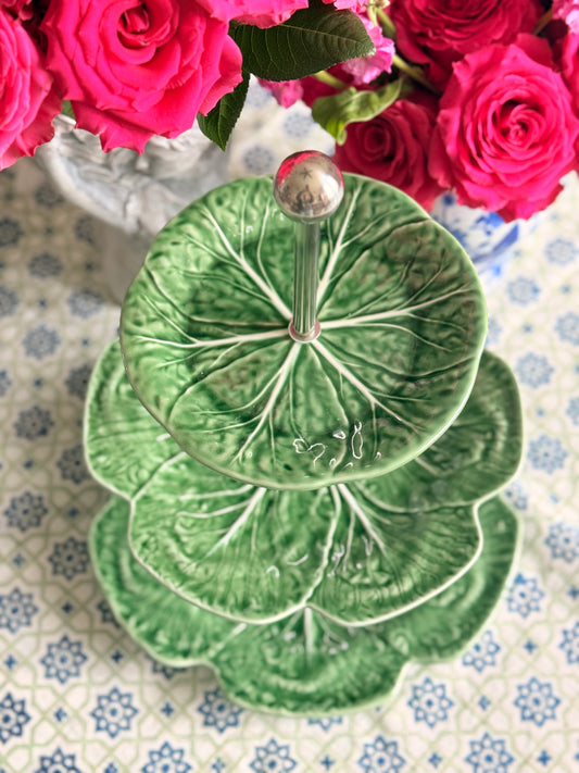 Three Tier Green Bordallo Cabbage Stand