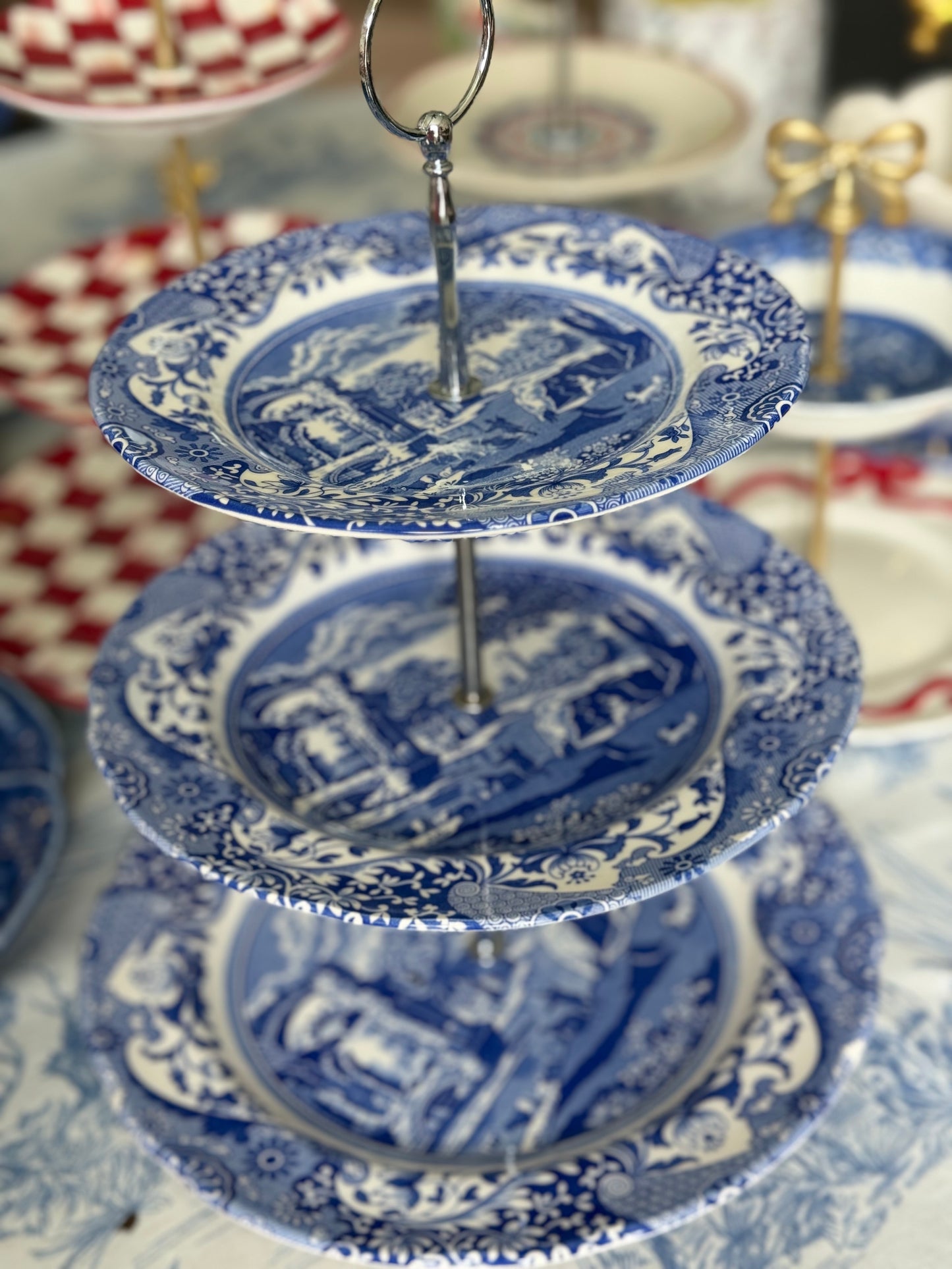 Spode Blue Italian Three Tiered Stand