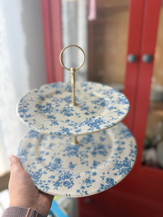 Dorothy Blue Floral Stoneware Dinner Plate – 11” Base Plate Made in Portugal