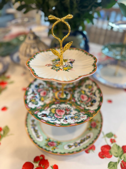 Williams Sonoma Famille Rose Three Tiered Stand
