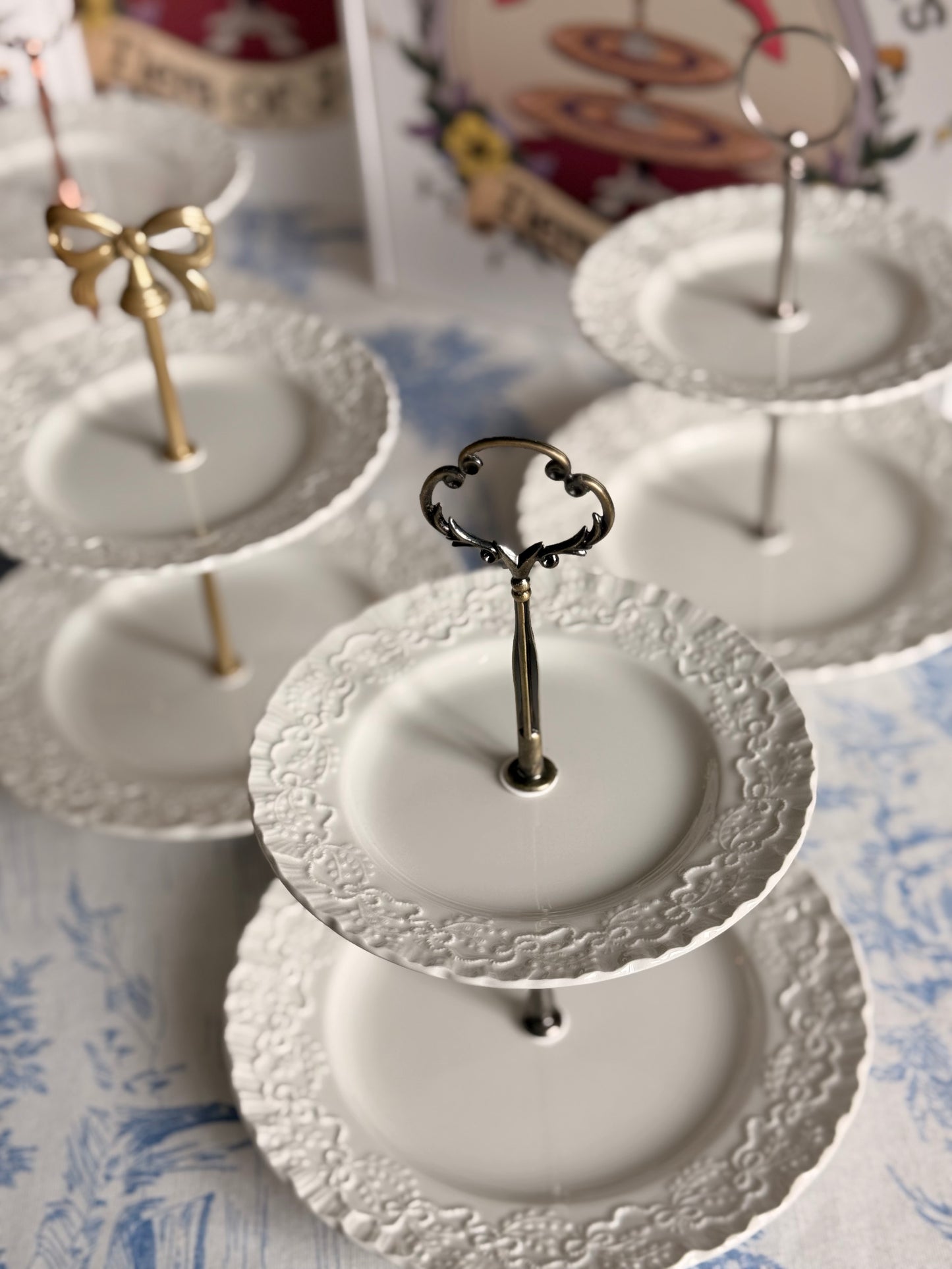 Ralph Lauren by Wedgwood Claire Two Tier Tray- Sophisticated elegant tray (8.5” base)