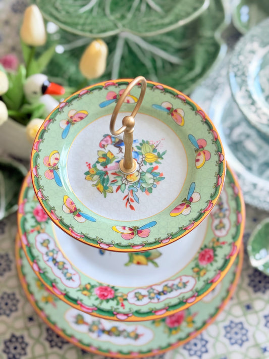 Famille Rose Green Three Tiered Stand