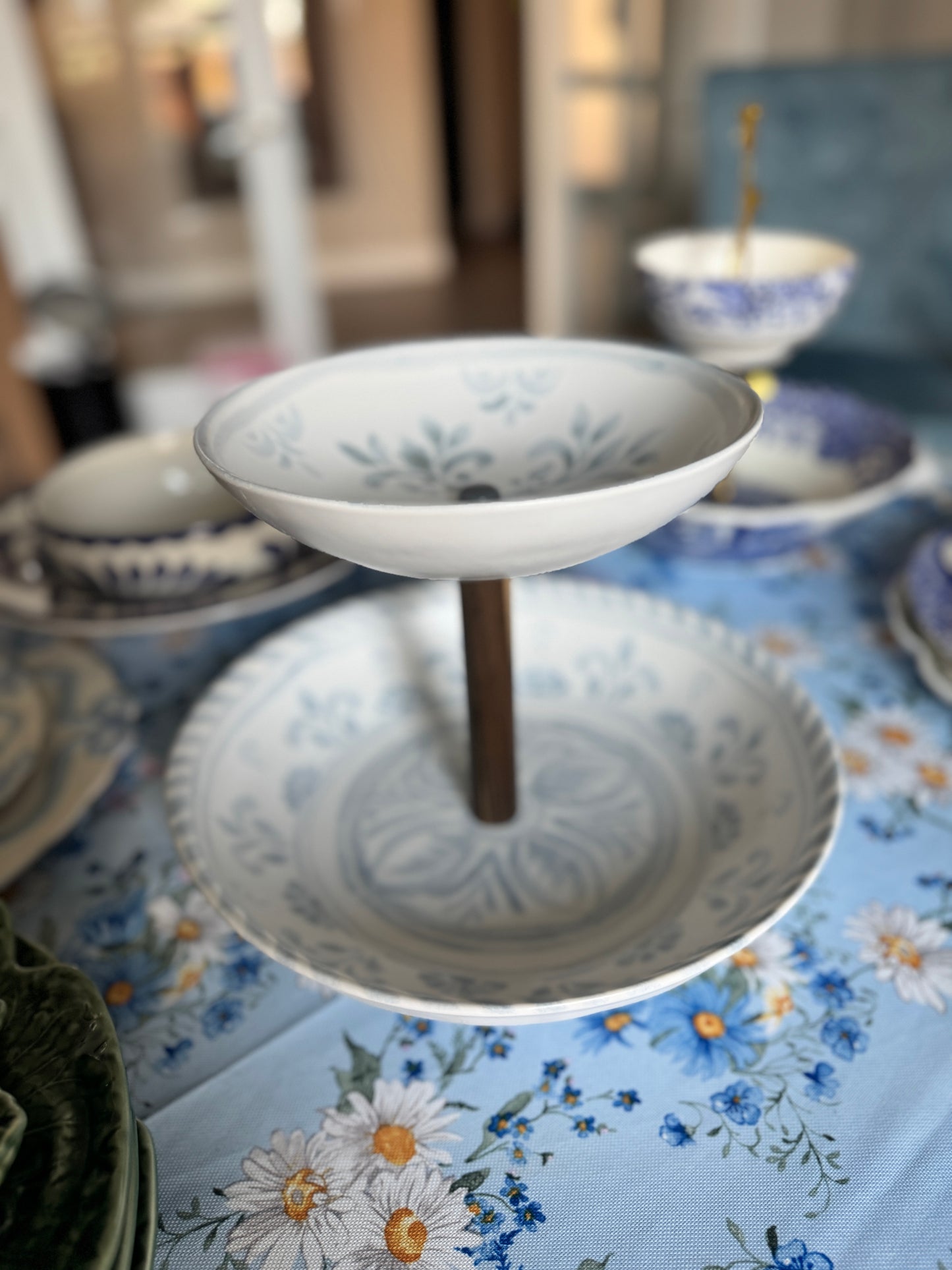 Chambray Tile Fruit Bowl Stand