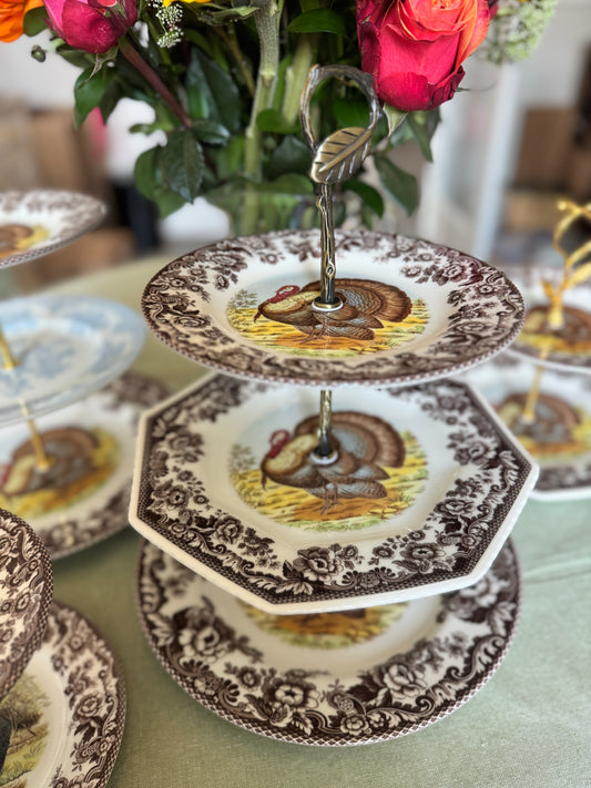 Spode Woodland Turkey Three Tiered Stand