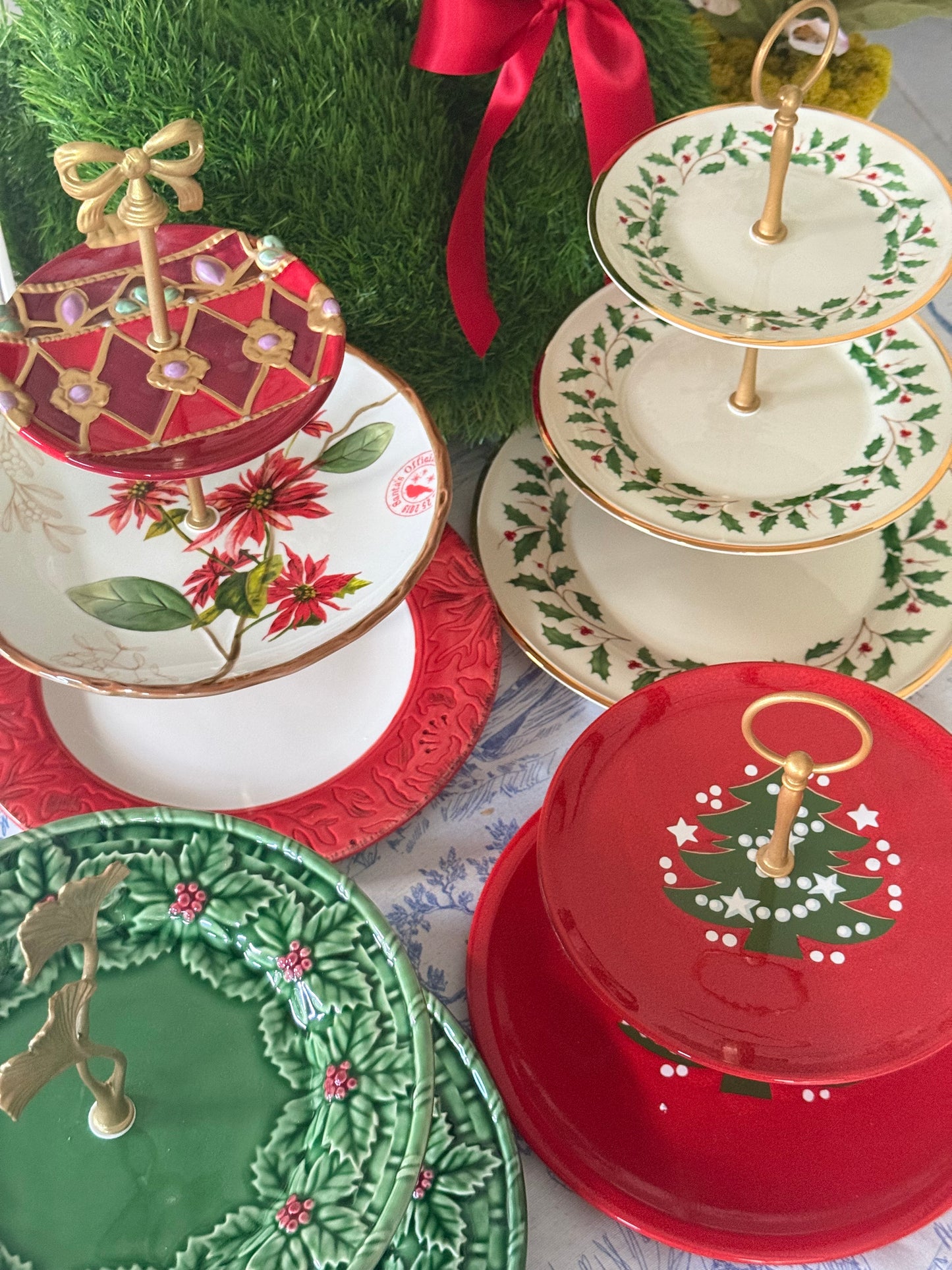 Fitz and Floyd Christmas Three Tiered Serving Stand