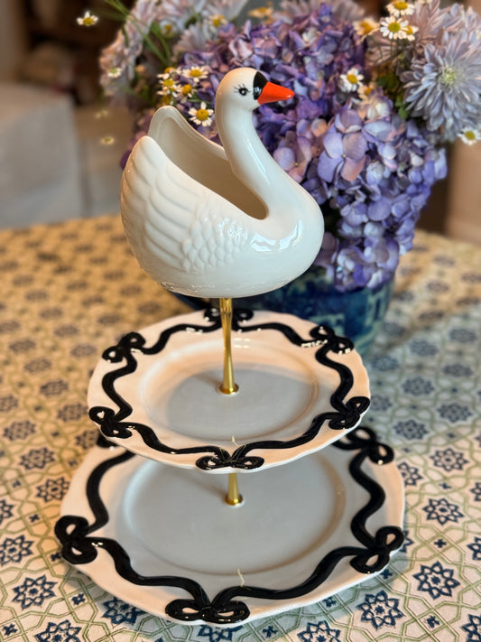 Anthropologie Swan & Benedita Bow Tiered Stand
