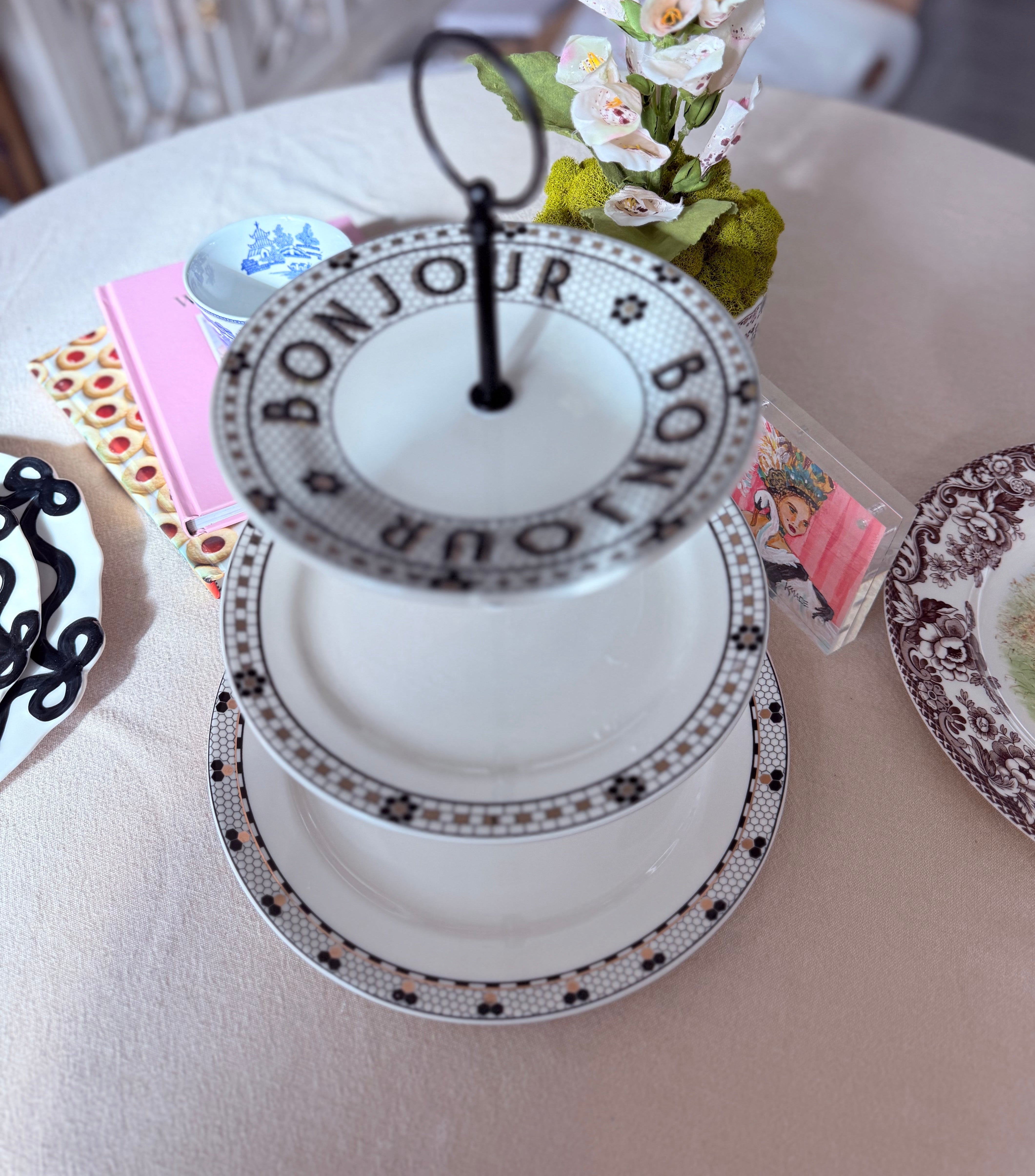 Anthropologie Bistro Tile Three Tiered Stand (BonJour Top Plate