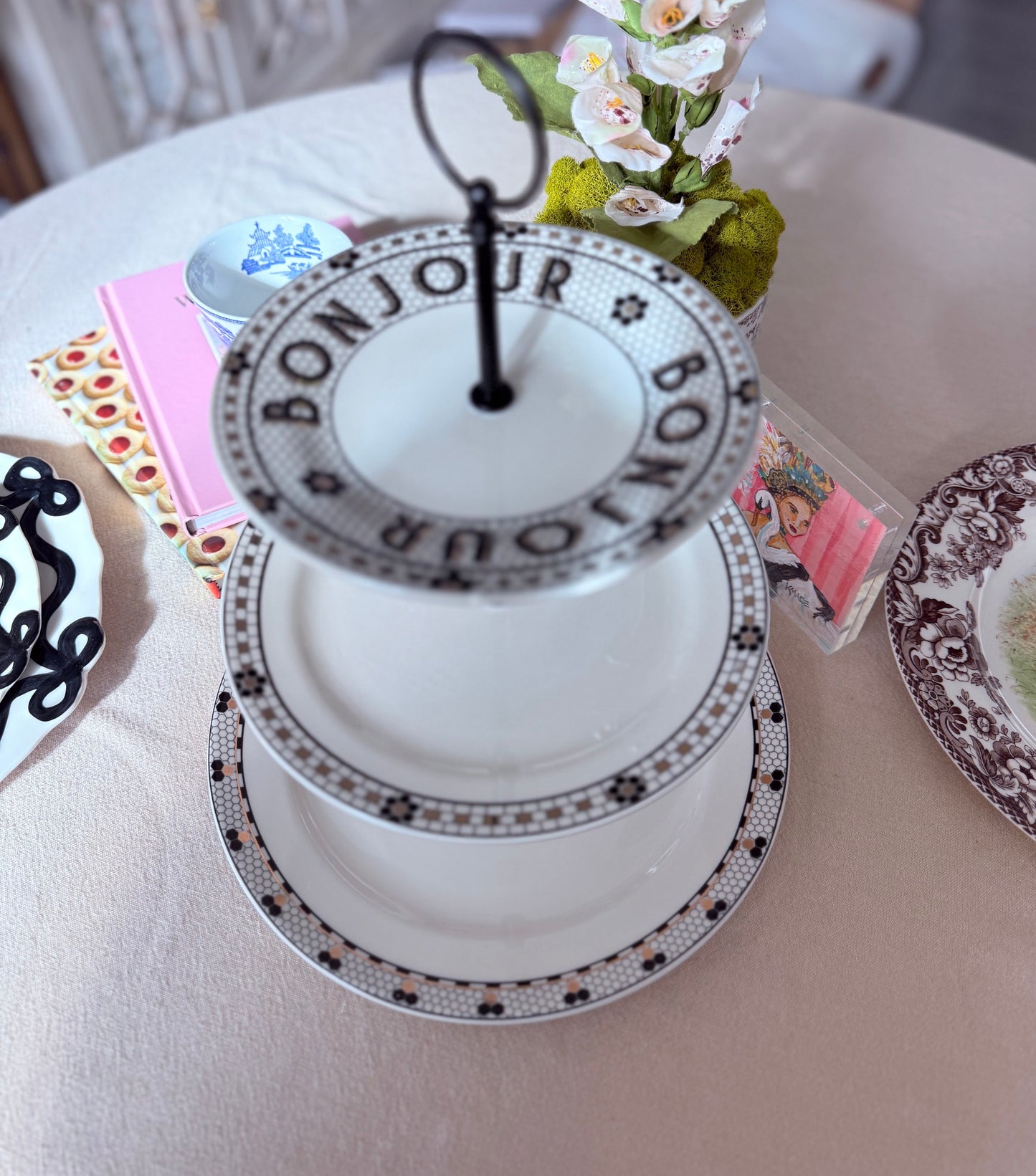 Anthropologie Bistro Tile Three Tiered Stand