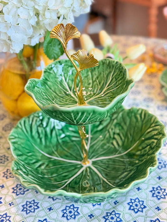 Bordallo Pinheiro Cabbage Bowl Stand- Fruit Display and Kitchen Counter Decor