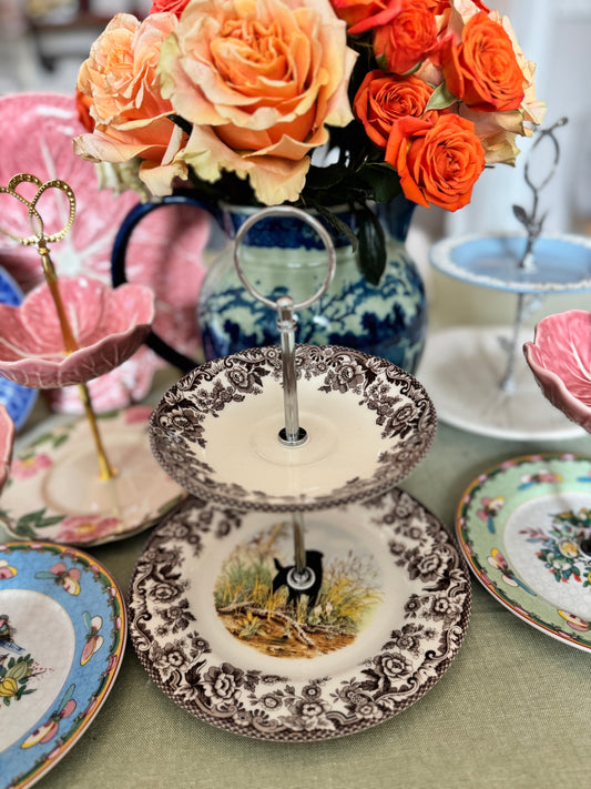 Spode Woodland Petite Two  Tiered Stand